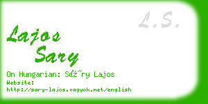 lajos sary business card